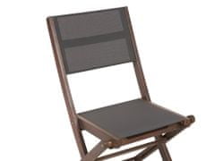 Beliani Sada 2 skládacích zahradních židlí z tmavého akáciového dřeva CESANA