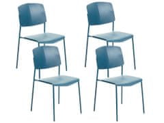 Beliani Sada 4 jídelních židlí modré ASTORIA