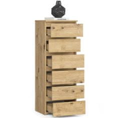 Akord KOMODA CL6 dřevo artisan | 40x109x35 cm, 6 zásuvky