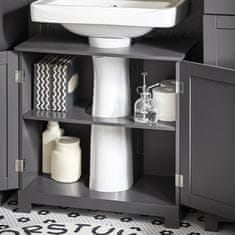 SoBuy SoBuy BZR18-II-DG Skříňka pod umyvadlo Koupelnová skříňka Koupelnový nábytek Tmavě šedá 60x60x30cm