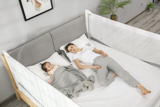 Monkey Mum Zábrana na postel Monkey Mum Premium - 190 cm - světle šedá