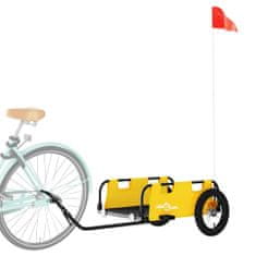 Vidaxl Přívěsný vozík na kolo žlutý oxfordská tkanina a železo