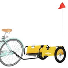 Vidaxl Přívěsný vozík na kolo žlutý oxfordská tkanina a železo