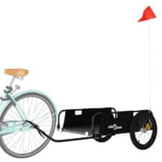 Vidaxl Přívěsný vozík na kolo černý oxfordská tkanina a železo