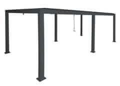 MCW Pergola L46, zahradní pavilon z lamelového roštu, hliníkový rám 10 cm, okap proti dešti, 3x6 m ~ antracitová barva