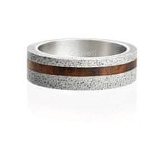 Gravelli Betonový prsten šedý Simple Wood GJRUWOG001 (Obvod 50 mm)