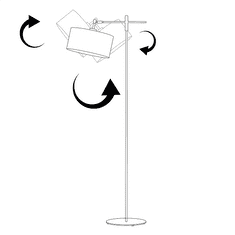 LYSNE.PL Kovová stojací lampa s látkovým stínidlem MELTON, bílý rám, cihlová