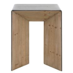 MCW Konzolový stolek L76, telefonní stolek, průmyslové masivní dřevo MVG, 80x60x40cm přírodní s kovovým vzhledem
