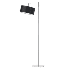 LYSNE.PL Moderní stojací lampa na čtení na nastavitelném rameni MELTON, stříbrný rám, černá