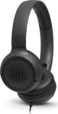 shumee Sluchátka JBL Tune 500 (černá, na uši, s vestavěným mikrofonem)