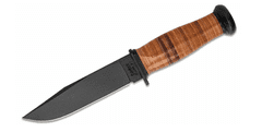 KA-BAR® KB-2225 MARK 1 vnější taktický nůž 12,8 cm, černá, kůže, kožené pouzdro