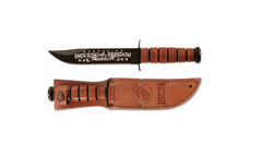 KA-BAR® KB-9169 USMC OEF Afghanistan pamětní vojenský nůž 17,8 cm, černá, kůže, kožené pouzdro