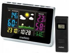 Meteostanice Meteo SP62S, senzor, barevný displej, hodiny, vlhkoměr, stříbrná