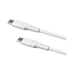 FIXED Krátký nabíjecí a datový Liquid silicone kabel FIXED s konektory USB-C/USB-C a podporou PD, 0.5m, USB 2.0, 60W, bíly