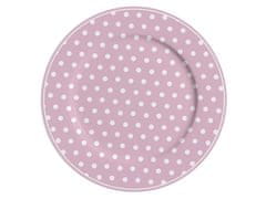 Isabelle Rose Porcelánový talíř dezertní s puntíky růžový 19 cm