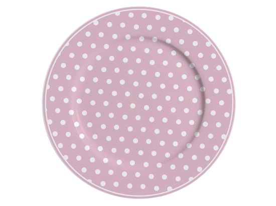 Isabelle Rose Porcelánový talíř dezertní s puntíky růžový 19 cm