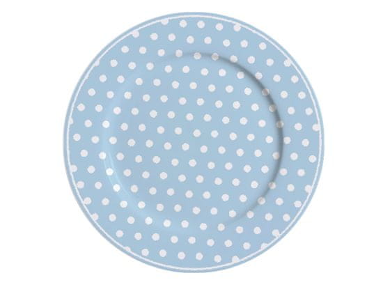 Isabelle Rose Porcelánový talíř dezertní s puntíky modrý 19 cm