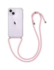 TopQ Kryt iPhone 14 Plus s růžovou šňůrkou průhledný 82589