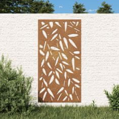shumee Zahradní nástěnná dekorace 105 x 55 cm corten Bambusový list
