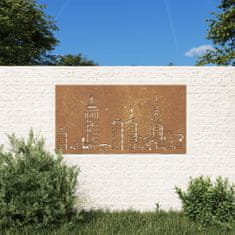 shumee Zahradní nástěnná dekorace 105 x 55 cm cortenová ocel Panorama