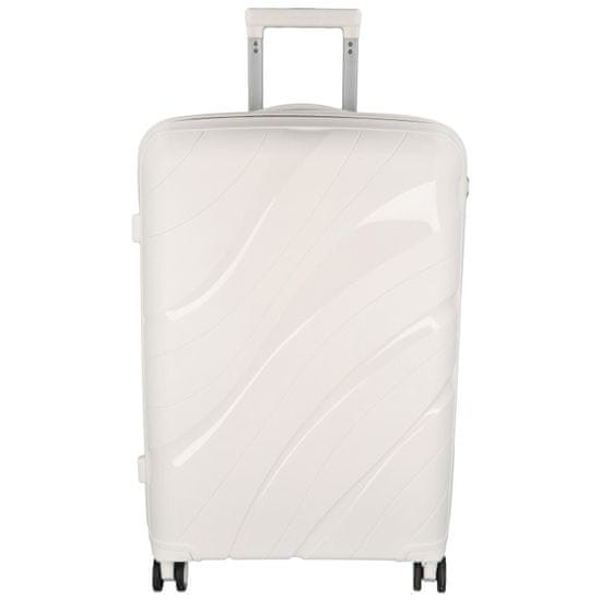 ORMI Cestovní plastový kufr Voyex velikosti L, bílý