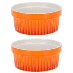 Excellent Houseware Barevné keramické misky, multifunkční zapékací misky 260ml – 2 kusy barva oranžová 