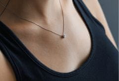 Beneto Stříbrný náhrdelník se zirkonem AGS56/47 (řetízek, přívěsek)