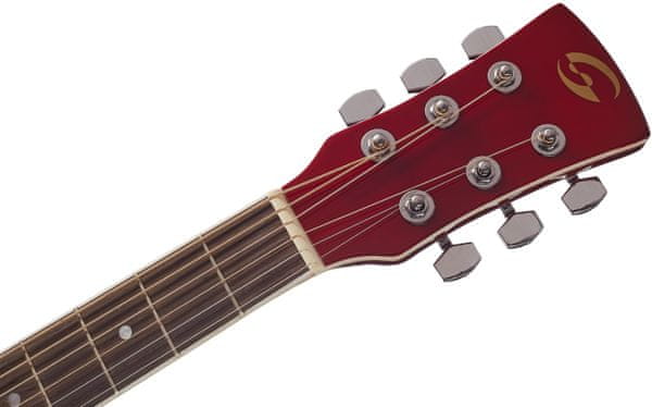  krásná akustická kytara soundsation Yellowstone DN-RDS dreadnought typ kytary skvělá pro začátečníky krásná povrchová úprava pohodlné hraní 