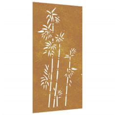 shumee Zahradní nástěnná dekorace 105 x 55 cm cortenová ocel Bambus