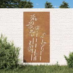 shumee vidaXL zahradní nástěnná dekorace 105x55 cm Corten Steel Bamboo