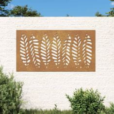 Vidaxl Zahradní nástěnná dekorace 105 x 55 cm cortenová ocel List