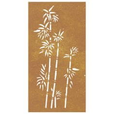 shumee Zahradní nástěnná dekorace 105 x 55 cm cortenová ocel Bambus