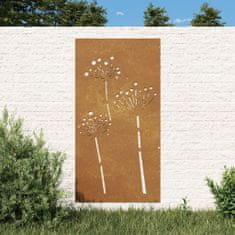 shumee Zahradní nástěnná dekorace 105 x 55 cm cortenová ocel Květina