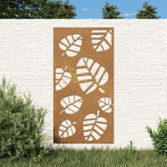 shumee Zahradní nástěnná dekorace 105 x 55 cm cortenová ocel List