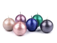 Kraftika 1ks fialová sv. adventní / vánoční svíčka koule metalický