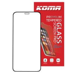 KOMA Tvrzené sklo Full Cover pro iPhone 12 / 12 Pro, zaoblení 3D, tvrdost 9H