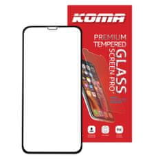 KOMA Tvrzené sklo Full Cover pro iPhone 11 Pro Max / XS Max, zaoblení 3D, tvrdost 9H
