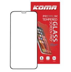 KOMA Tvrzené sklo Full Cover pro iPhone 12 Mini, zaoblení 3D, tvrdost 9H
