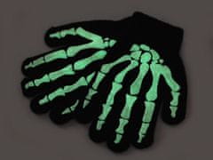 Kraftika 1pár erná dětské pletené rukavice svítící ve tmě