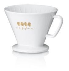 Kela KL-12492 Kávový filtr porcelánový Excelsa L bílá