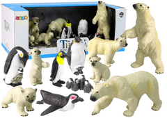 shumee Velká sada 12 polárních zvířat figurka tučňák medvěd