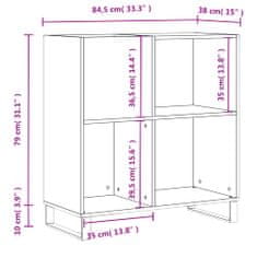 Greatstore Skříňka na LP desky hnědý dub 84,5x38x89 cm kompozitní dřevo