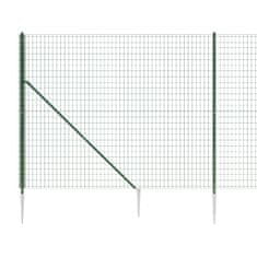 Greatstore Drátěný plot s kotevními hroty zelený 1,8 x 25 m