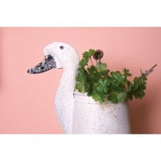 Clayre & Eef Bílá plechová dekorační konev kachna Duck