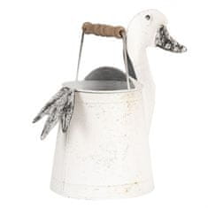Clayre & Eef Bílá plechová dekorační konev kachna Duck