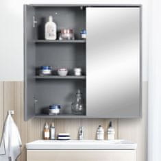 SONNENH Skříňka s Zrcadlem do Koupelny, Voděodolná, 60x60x14,5 cm, Šedá