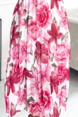 Numoco Dámské květované šaty Carla tmavě růžovo-bílá Univerzální