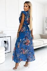 Numoco Dámské květované šaty Aria modrá Univerzální