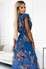 Numoco Dámské květované šaty Aria modrá Univerzální