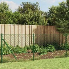 shumee VidaXL pletivový plot se sloupkovými patkami, zelený, 1,1x10 m